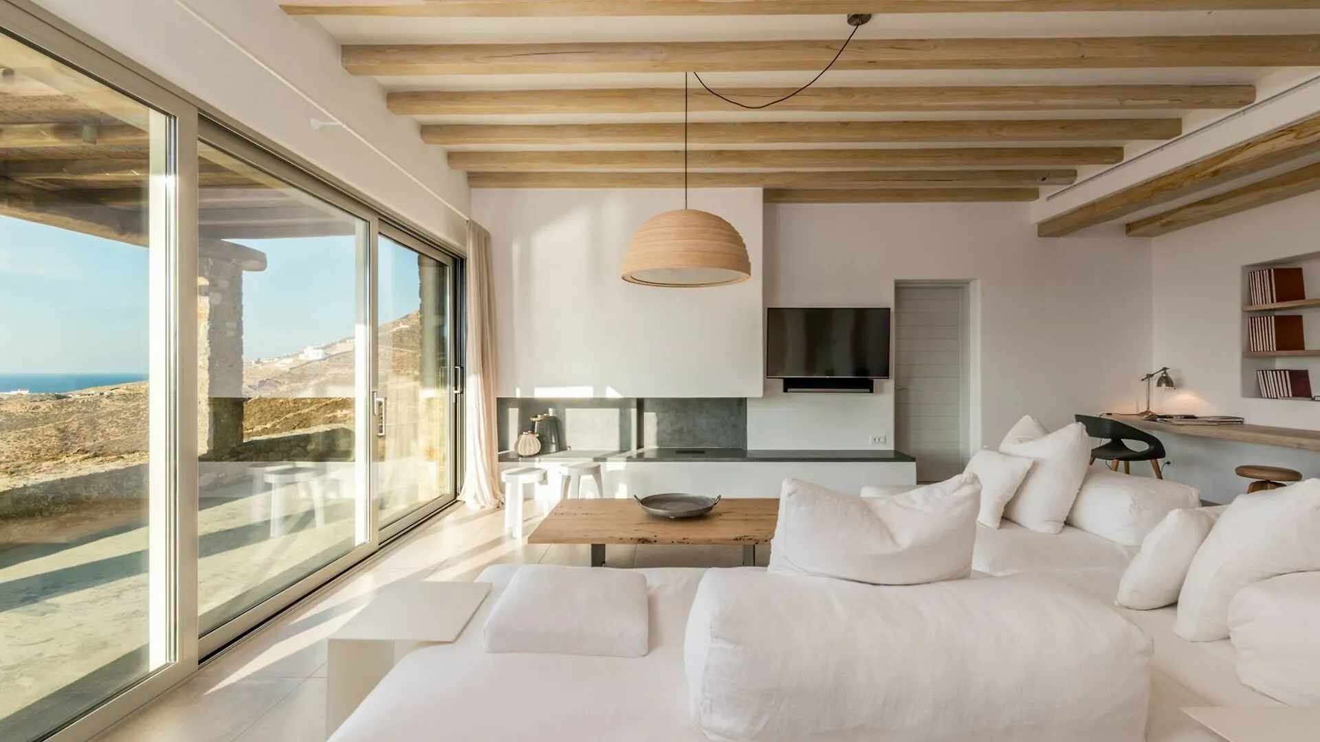 Villa Amra - Secluded Mykonos Haven With Sea Views, Heated Pool, Gym & Hammam Ftelia   Ftelia (Mykonos)